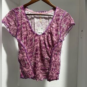 Free People crop mesh top. NWT.  XL